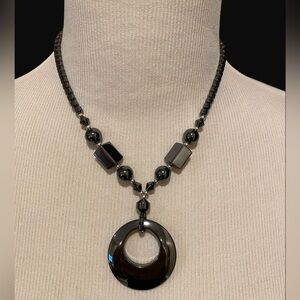 Hematite Necklace with Pendant
